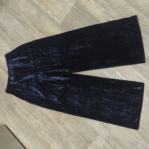 Vtg Blue Crushed Velvet High Waist Pants